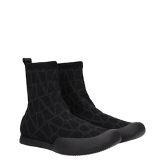 Valentino Garavani Black Fabric High Top Sneakers - EU41.5/US8.5