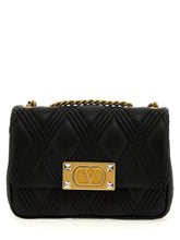 Sac bandoulière en cuir d'agneau noir Valentino Garavani