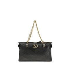 Valentino Garavani Black Lamb Leather Shoulder Bag