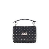 Sac bandoulière noir Valentino Garavani en cuir d'agneau Ovis Aries Aries