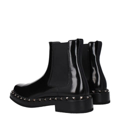 Valentino Garavani Black Leather Ankle Boots