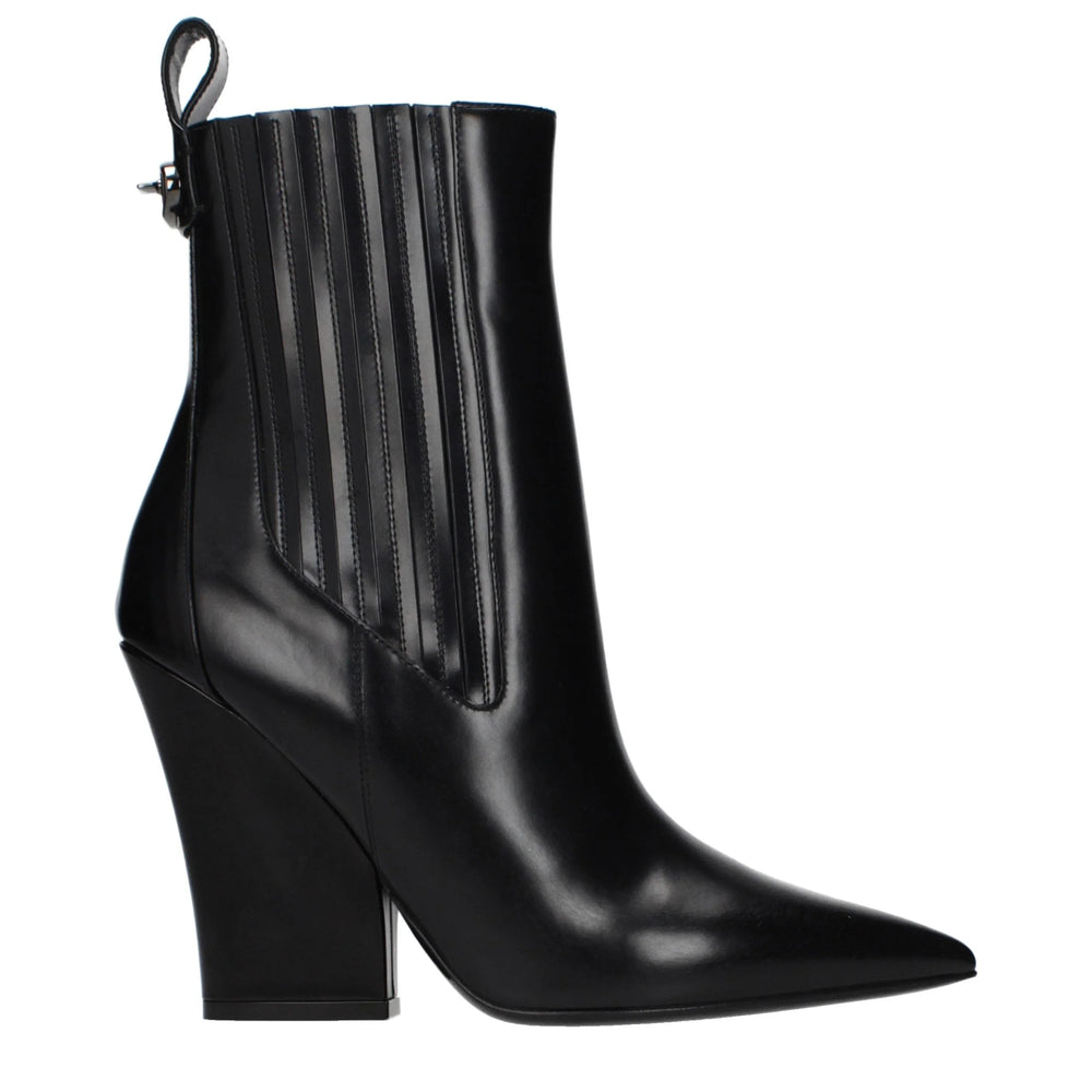 Valentino Garavani Black Leather Ankle Boots