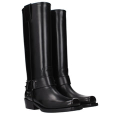 Bottines en cuir noir Valentino Garavani