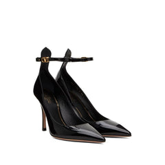 Valentino Garavani Black Leather High Heel Pumps - EU38/US8