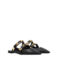 Valentino Garavani Black Leather Mules - EU35.5/US5.5 - Flats