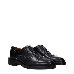 Valentino Garavani Black Leather Oxfords And Derbies - EU38/US8