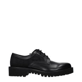 Valentino Garavani Black Leather Oxfords And Derbies - EU40/US7