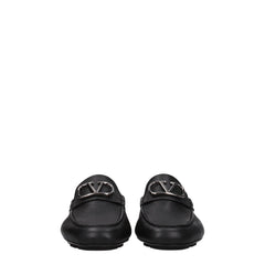 Valentino Garavani Black Leather Slip-On Loafers