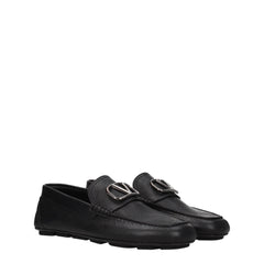 Valentino Garavani Black Leather Slip-On Loafers