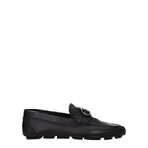 Valentino Garavani Black Leather Slip-On Loafers - EU40/US7