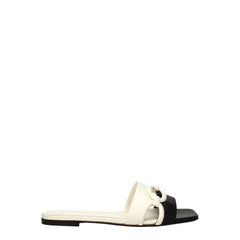 Valentino Garavani Black Leather Slippers Sandals