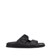Valentino Garavani Black Leather Slippers Sandals - EU40/US7