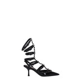 Valentino Garavani Black Leather Stiletto Heels Sandals - Sandals