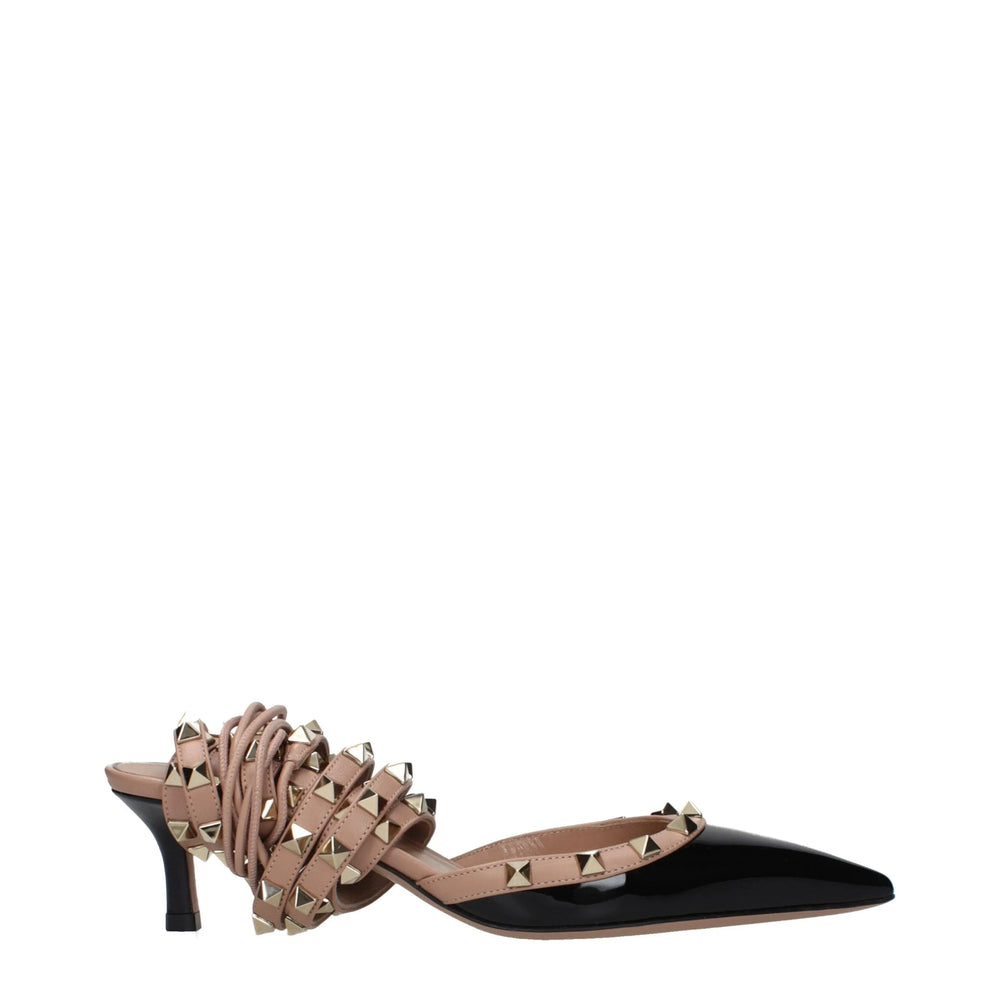 Valentino Garavani Black Leather Strap-On Sandals - EU36/US6