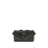 Valentino Garavani Black Napa Leather / Calf Bos Taurus Shoulder Bag