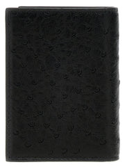 Valentino Garavani Black Ostrich Skin Cardholder