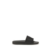 Valentino Garavani Black Rubber Flat Sandals