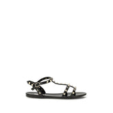 Valentino Garavani Black Rubber Flat Sandals - EU37/US7