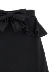 Valentino Garavani Black Virgin Wool Long Skirt - IT40