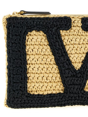 Valentino Garavani Black Viscose Clutch Bag