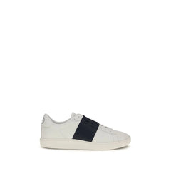 Valentino Garavani Blue Calf Leather Bos Taurus Low Top Sneakers