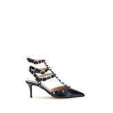 Valentino Garavani Blue Calf Leather Bos Taurus Mid Heel Pumps - EU39/US9