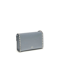 Valentino Garavani Blue Calf Leather Bos Taurus Shoulder Bag