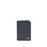 Valentino Garavani Blue Calf Leather Bos Taurus Wallet