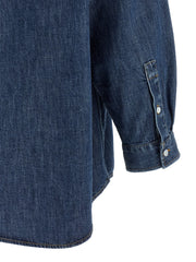 Valentino Garavani Blue Cotton Blouse