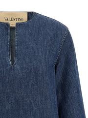 Valentino Garavani Blue Cotton Short Dress - IT40