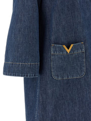 Valentino Garavani Blue Cotton Short Dress - IT40