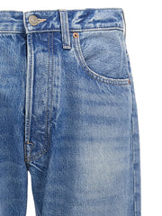 Valentino Garavani Blue Cotton Straight-Leg Jeans