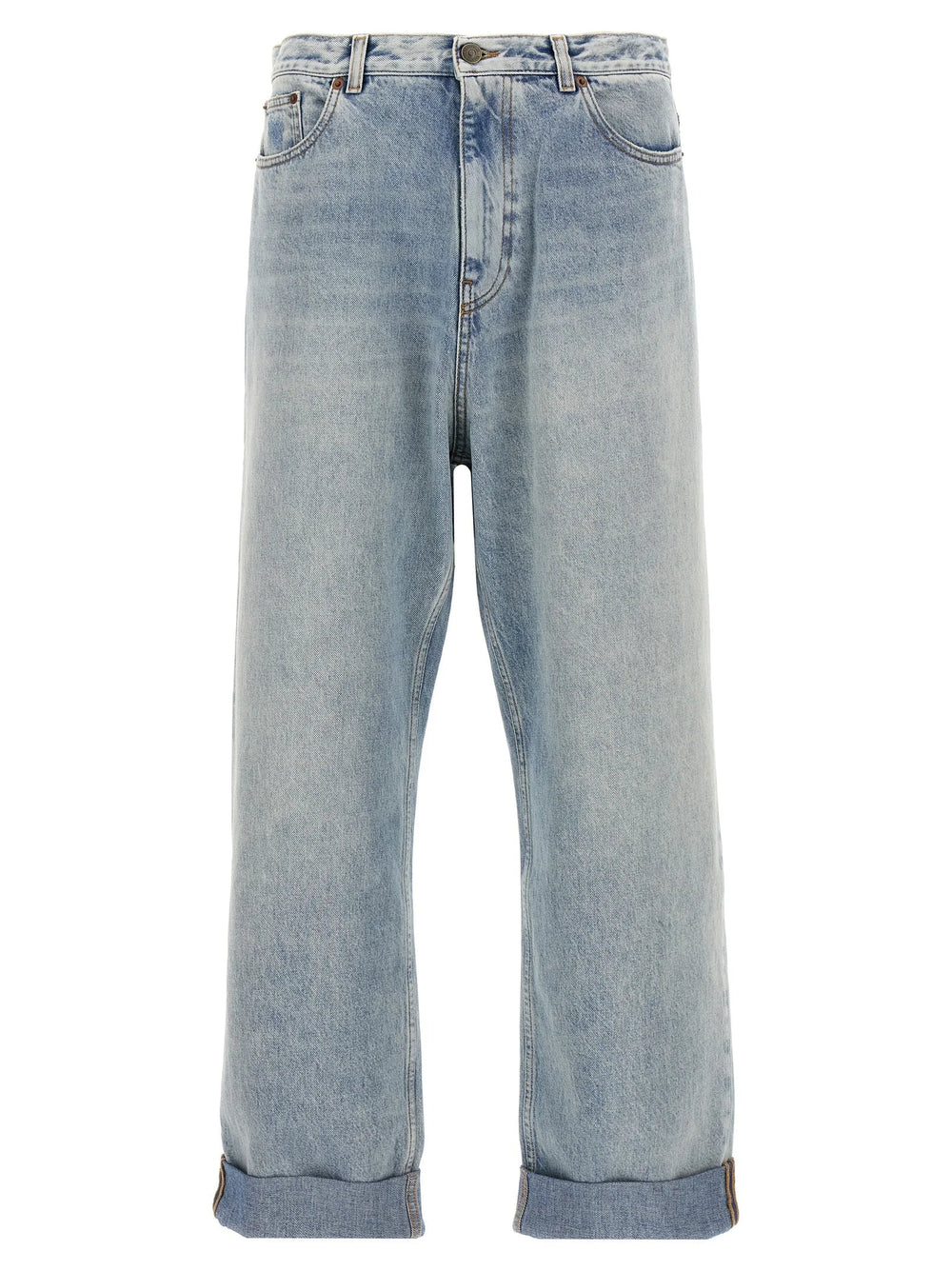 Valentino Garavani Blue Cotton Straight-Leg Jeans - W32