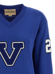 Valentino Garavani Blue Cotton Sweatshirt - S