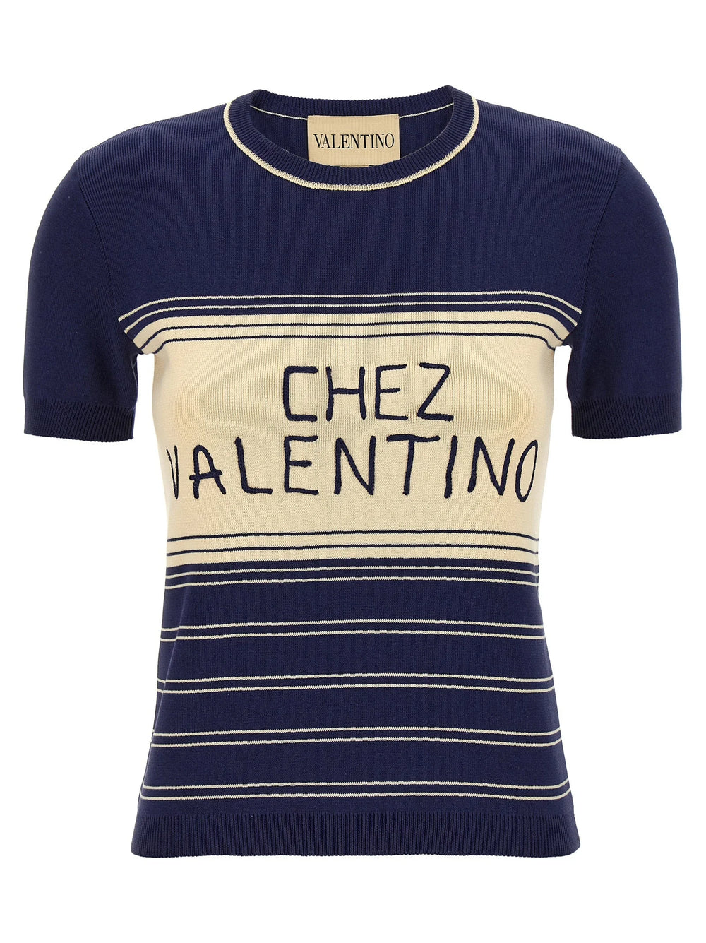 Valentino Garavani Blue Cotton T-Shirt - M
