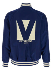 Valentino Garavani Blue Polyamide Bomber - IT50 | L