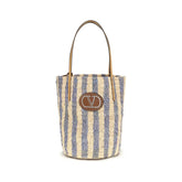 Valentino Garavani Blue Raffia Backet Bag