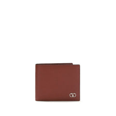 Valentino Garavani Bordeaux Calf Leather Bos Taurus Wallet