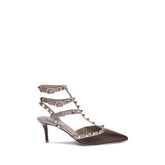 Valentino Garavani Brown Calf Leather Bos Taurus Mid Heel Pumps - EU39/US9