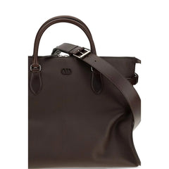 Valentino Garavani Brown Calf Leather Bos Taurus Shoulder Bag