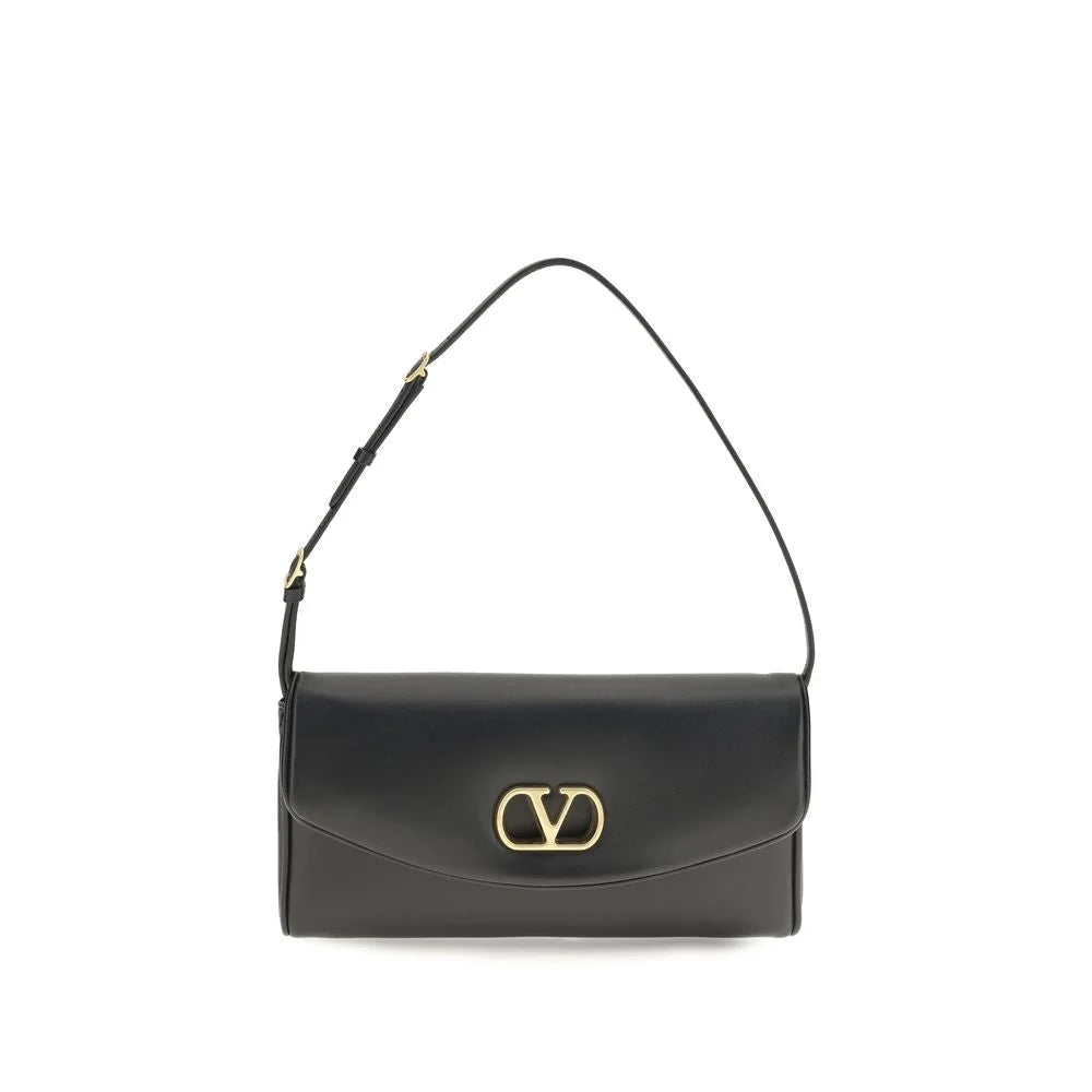 Valentino Garavani Brown Calf Leather Bos Taurus Shoulder Bag