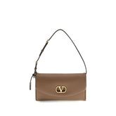 Valentino Garavani Brown Calf Leather Bos Taurus Shoulder Bag