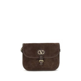 Valentino Garavani Brown Calf Leather Bos Taurus Shoulder Bag