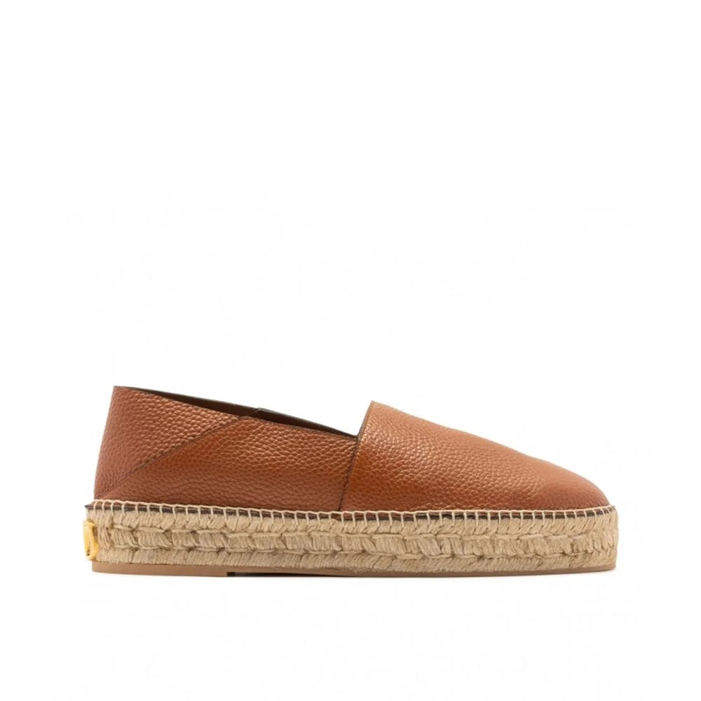 Valentino Garavani Brown Calfskin Espadrilles - EU42/US9