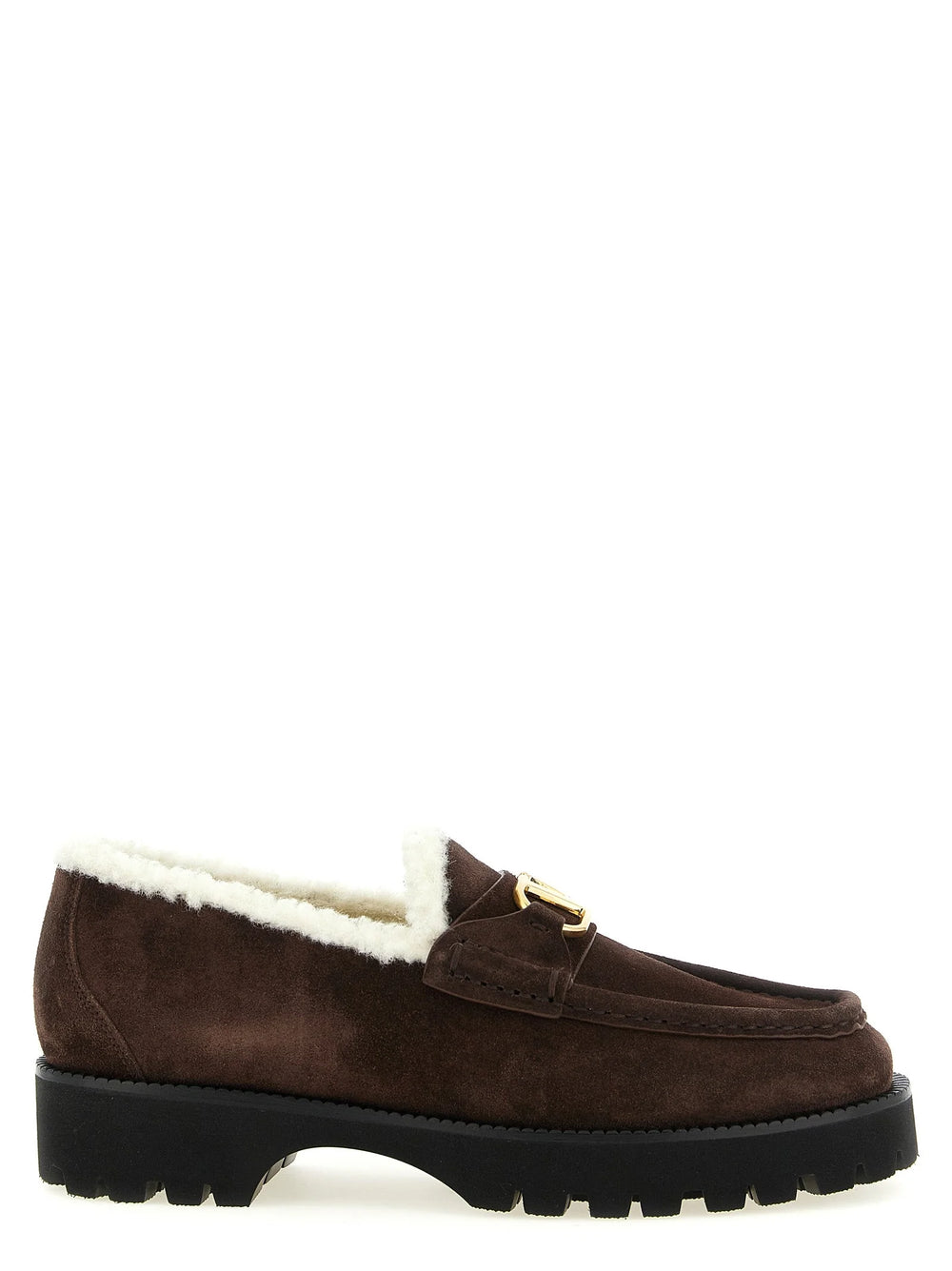 Valentino Garavani Brown Calfskin Slip-On Loafers - EU39/US9