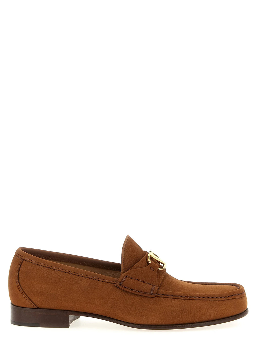 Valentino Garavani Brown Calfskin Slip-On Loafers - EU45/US12