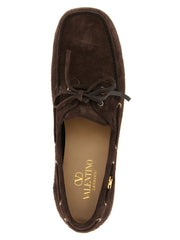 Valentino Garavani Brown Cowhide Slip-On Loafers