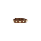 Valentino Garavani Brown Leather and Metal Bracelet - One Size