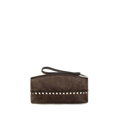 Valentino Garavani Brown Suede Leather Handbag