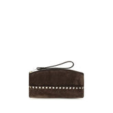 Valentino Garavani Brown Suede Leather Handbag